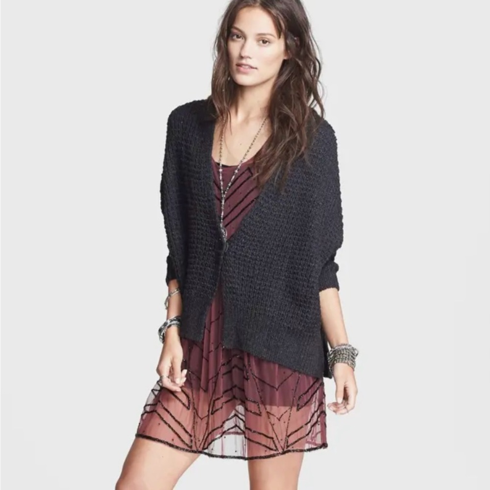 Free People Black Cardigan Sweater